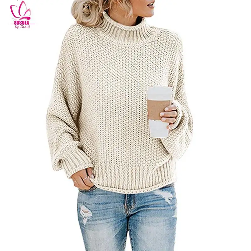 

SUSOLA Trend Autumn Winter Turtleneck Women Sweater Lady Female Christmas Sweaters Women High Elastic Pullover