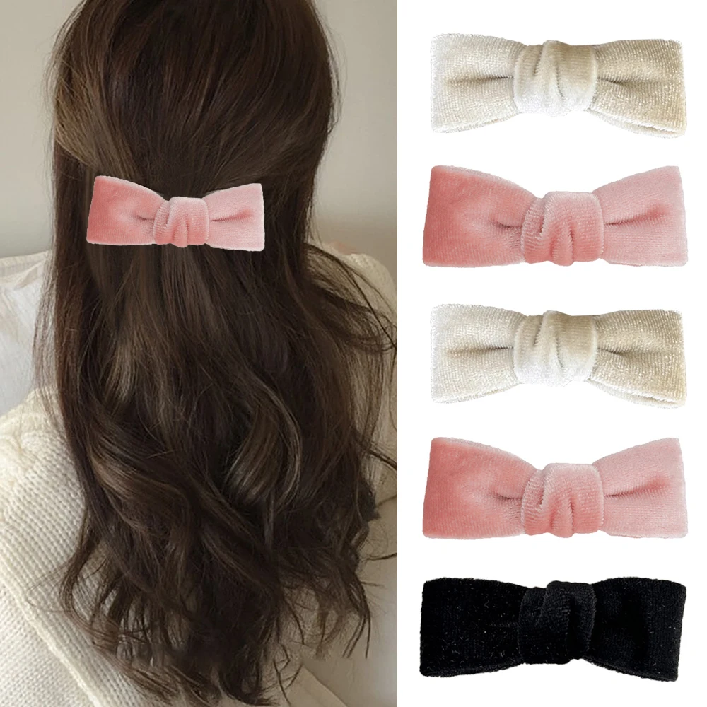 

Ballet Girl Velvet Bow Barrettes Hairwear Side Clip Sweet Braided Hair Small Hairpin New Fashion Headwear Hair Accessories