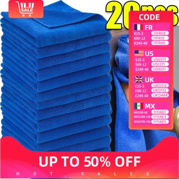 1-20Pcs Microfiber Towels Car Wash Drying Cloth Towel Household Cleaning Cloths Auto Detailing Polishing Cloth Home Clean Tools 1