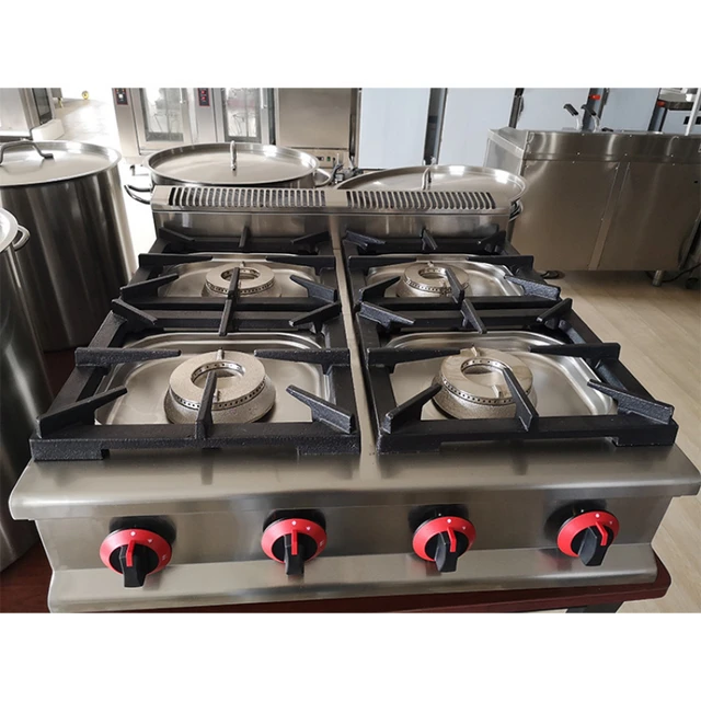 Commercial hotel restaurant 4 burner gas stove table top/4 burner