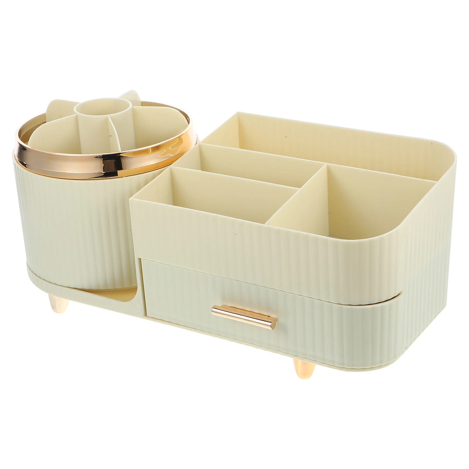 

Desktop Rotary Makeup Brush Holder Large Capacity Cosmetics Storage Container