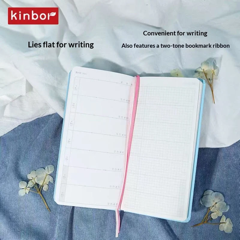 Agenda settimanale tascabile Kinbor Slim, due pagine per settimana, lista delle cose da fare, diario per studenti, blocco note illustrato portatile con copertina rigida - immagine 4