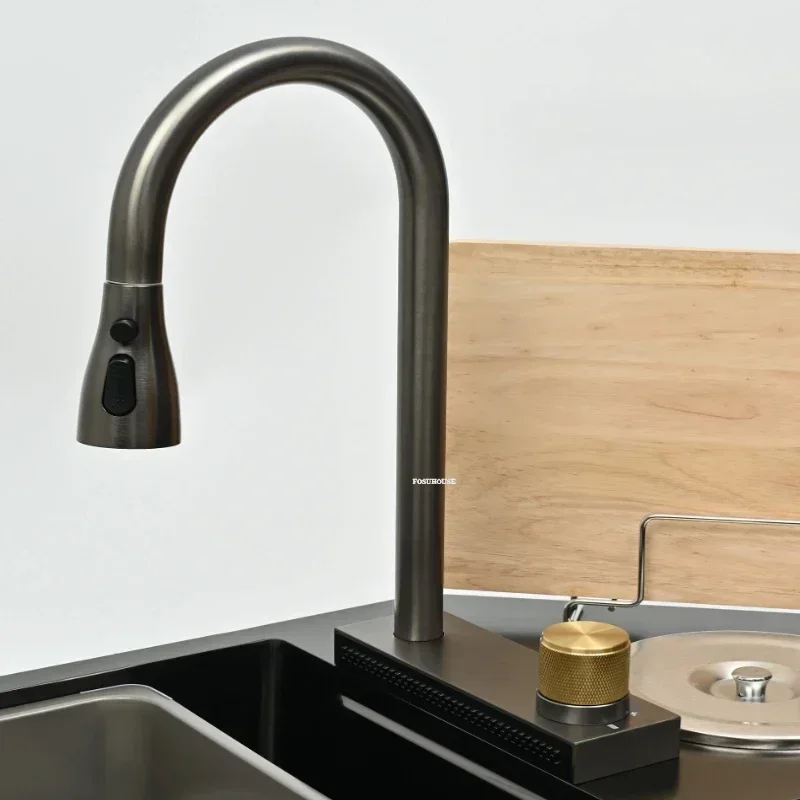 L-shaped Stainless Steel Corner Kitchen Sinks Large Corner Dishwashing Basin Handmade Double-slot Dishwashing Sink for Kitchen
