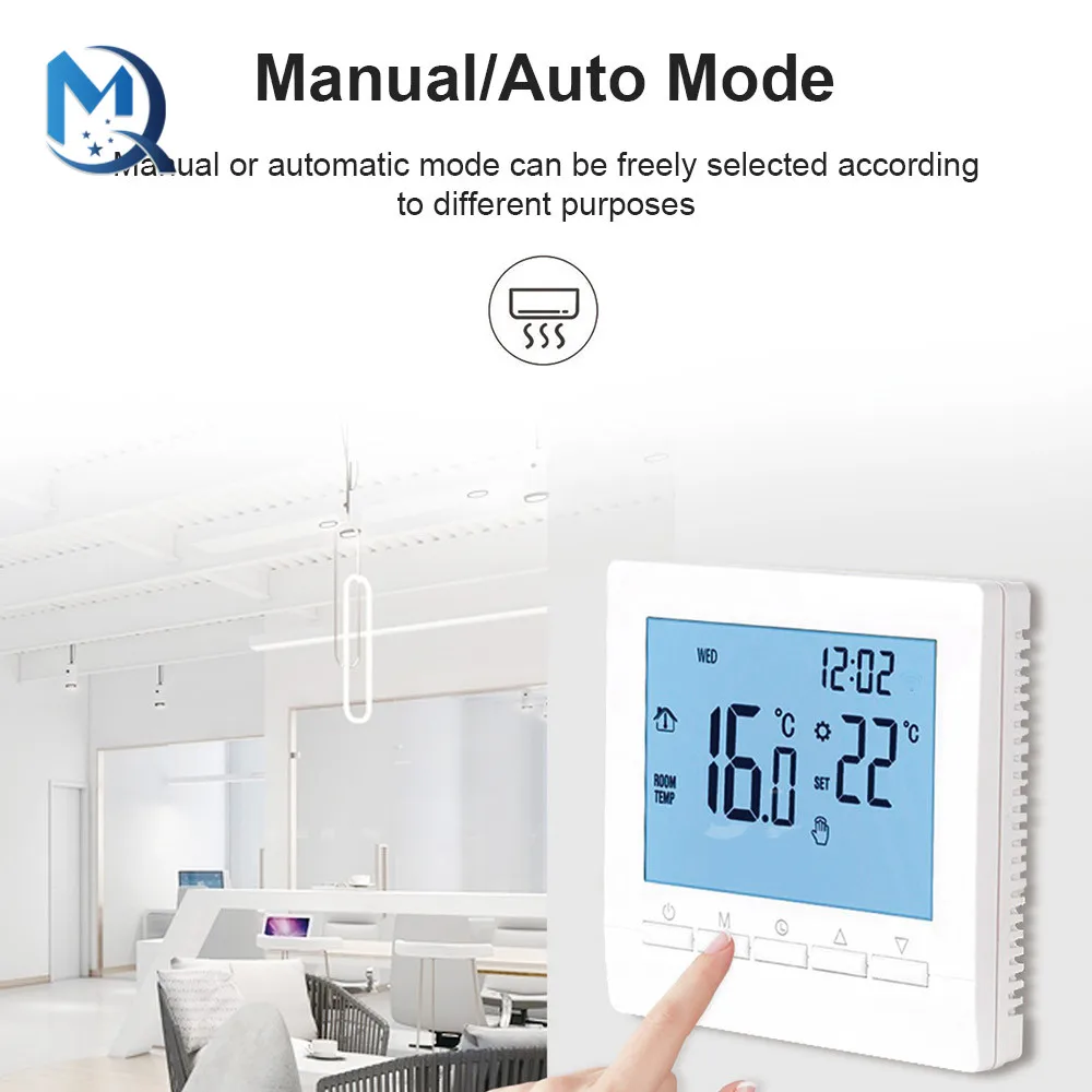 Termostato Digital de caldera de Gas, controlador de temperatura ambiente  programable semanal, 3A, venta al por mayor