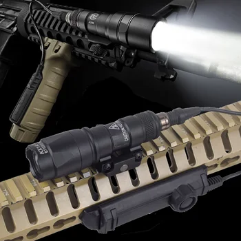 전술 금속 SureFire 이중 기능 압력 스위치 포함 에어소프트 무기 총 조명, 사냥 손전등 토치, M300, M300B, M300C