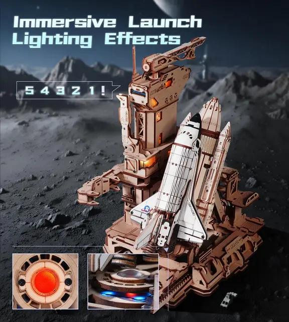 3D Wooden Space ShuttlePuzzle - Mechanical Building STEM Project