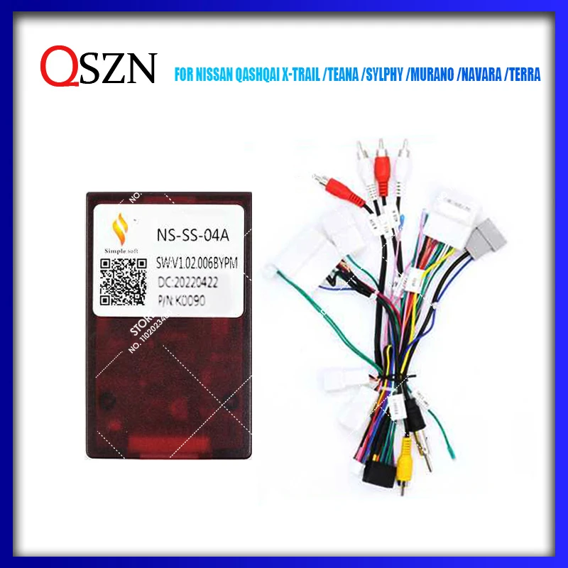 

QSZN Wiring Harness Canbus Box Decoder For NISSAN QASHQAI X-TRAIL/Teana/Sylphy/Murano/NAVARA/TERRA Car Radio Power Cable Adapter