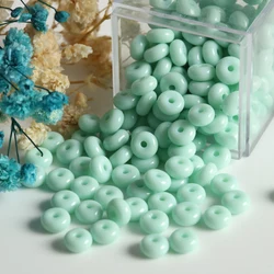 400pcs Deep Sea Blue Transparent Abacus Glass Beads for Handmade Jewelry Crafting (Mint Green)