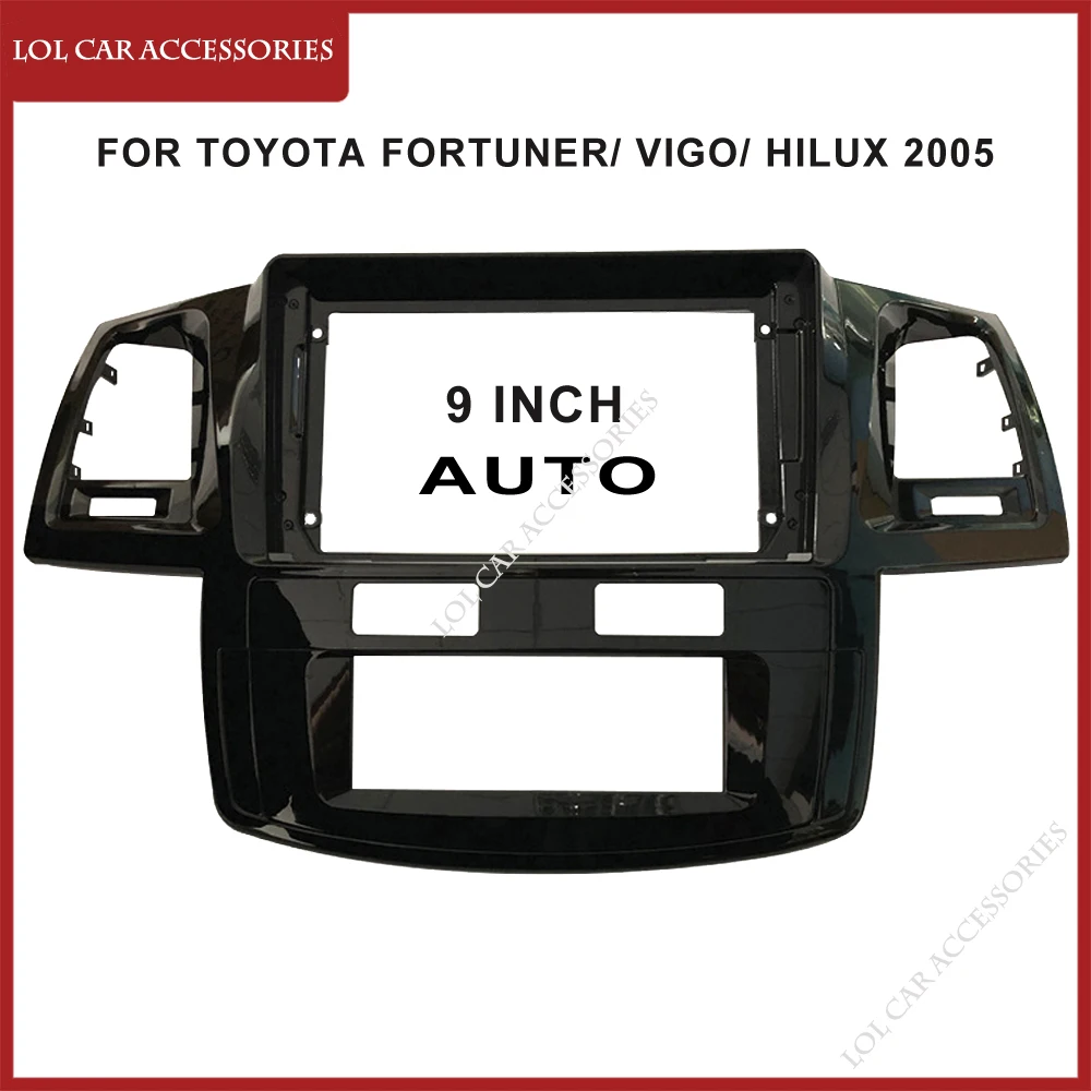Toyota Fortuner Hilux Vigo 2009-2015 2005 용 9 인치 자동차 라디오 근막 안드로이드 MP5 플레이어 케이스 프레임 헤드 유닛 스테레오 커버
