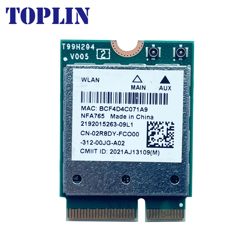 QCNFA765 M2 키 E 와이파이 6 BT 5.3, M.2 NGFF 모듈, 와이파이 네트워크 카드, NFA765A, 802.11ac/ax, 2.4G, 5G, 6G, 2400mbps