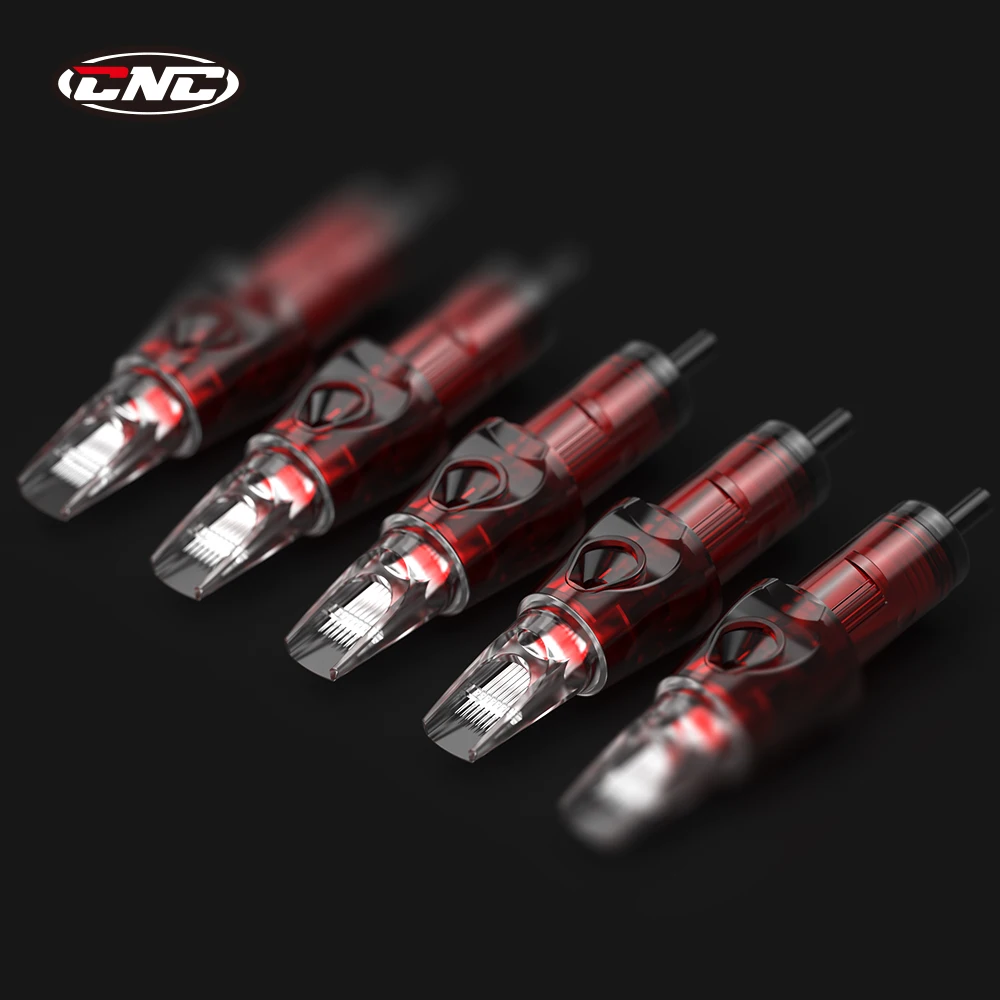 Tattoo needles 20PCS CNC Red Police Cartridg Disposable Round Liner Syringe RL RM 0.3MM Tattoos Machines