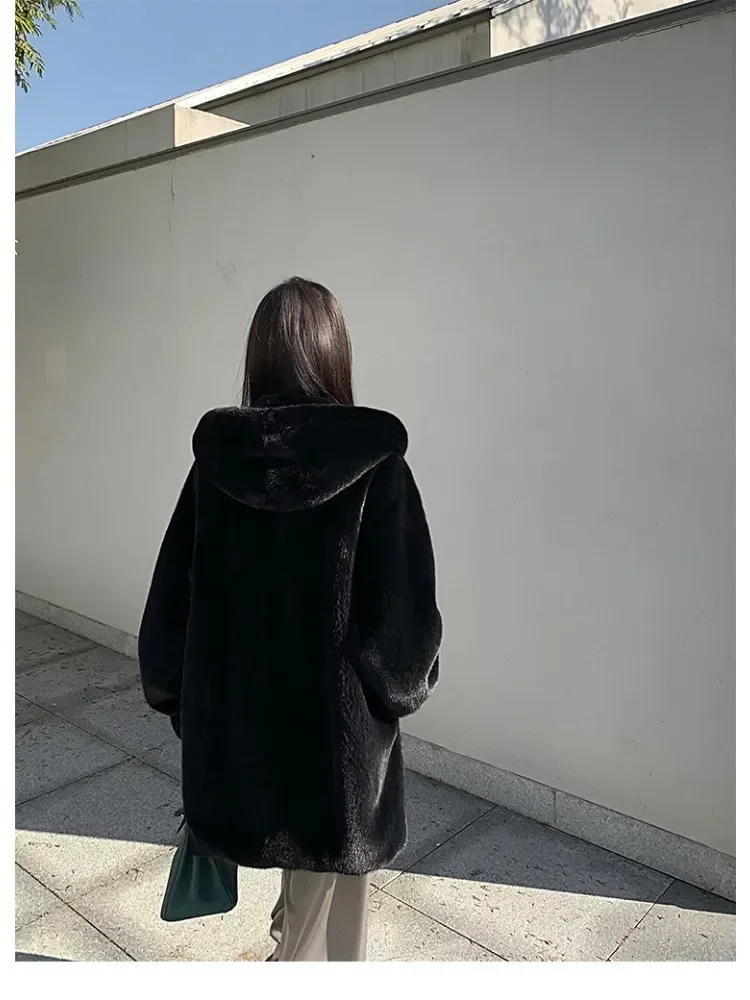 Winter Coat Parkas  for Women Winter Fur Coat Women\'s Imitation Mink Fur Hooded Coat 2023 Winter New Style Jackets for Women