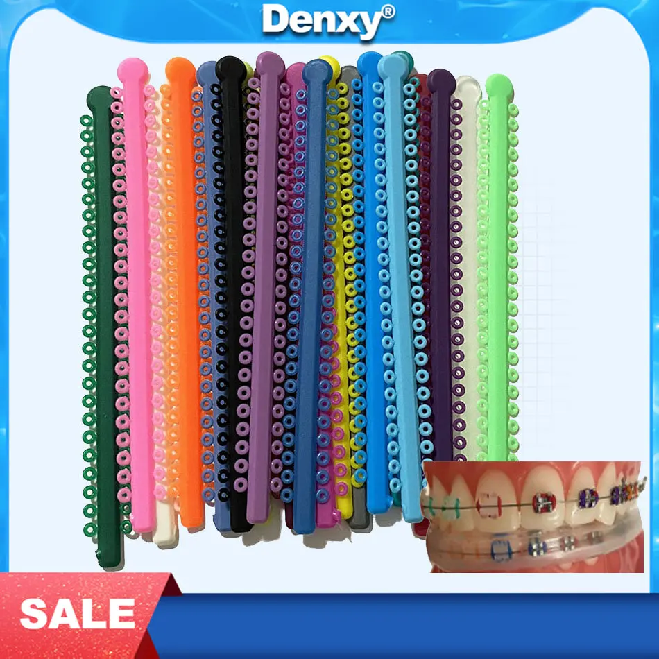 

1000pcs/20 Sticks/Bag Dental Orthodontic Elastic Ligature Ties Bands For Brackets Braces Colorful O Ring Tie O Elastic Rings