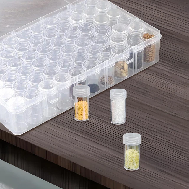 60 Slots Transparent Plastic Seed Storage Box Organizer With Label