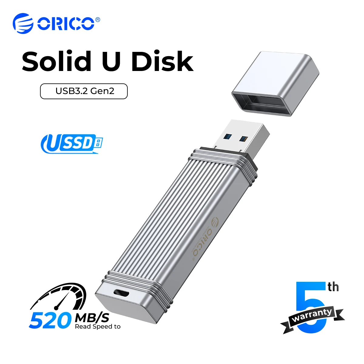 

ORICO USSD Mobile Solid U Disk 520MB/S USB Flash Drive 1TB 512GB 256GB 128GB Type-C USB 3.2 Pen Drive Metal Solid State U Disk