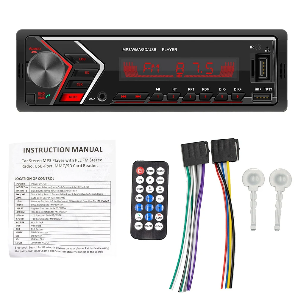 12V 1Din Radio Car Bluetooth Autoradio Autoradio Fm Aux Ricevitore Di Ingresso Tf Usb Car Multimedia