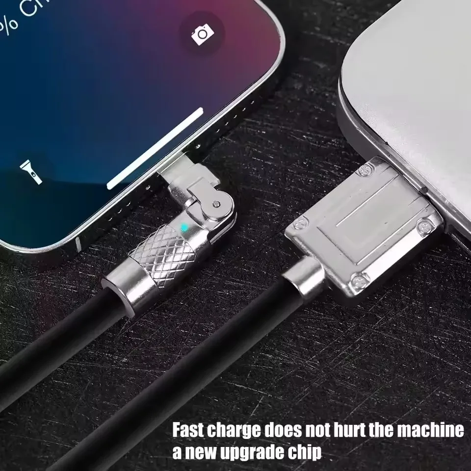 120w 6a 초고속 충전 타입 C 실리콘 180 °   회전형 엘보 타입-C-C 데이터 케이블 1.5M USB 케이블 USB C to C 충전 케이블