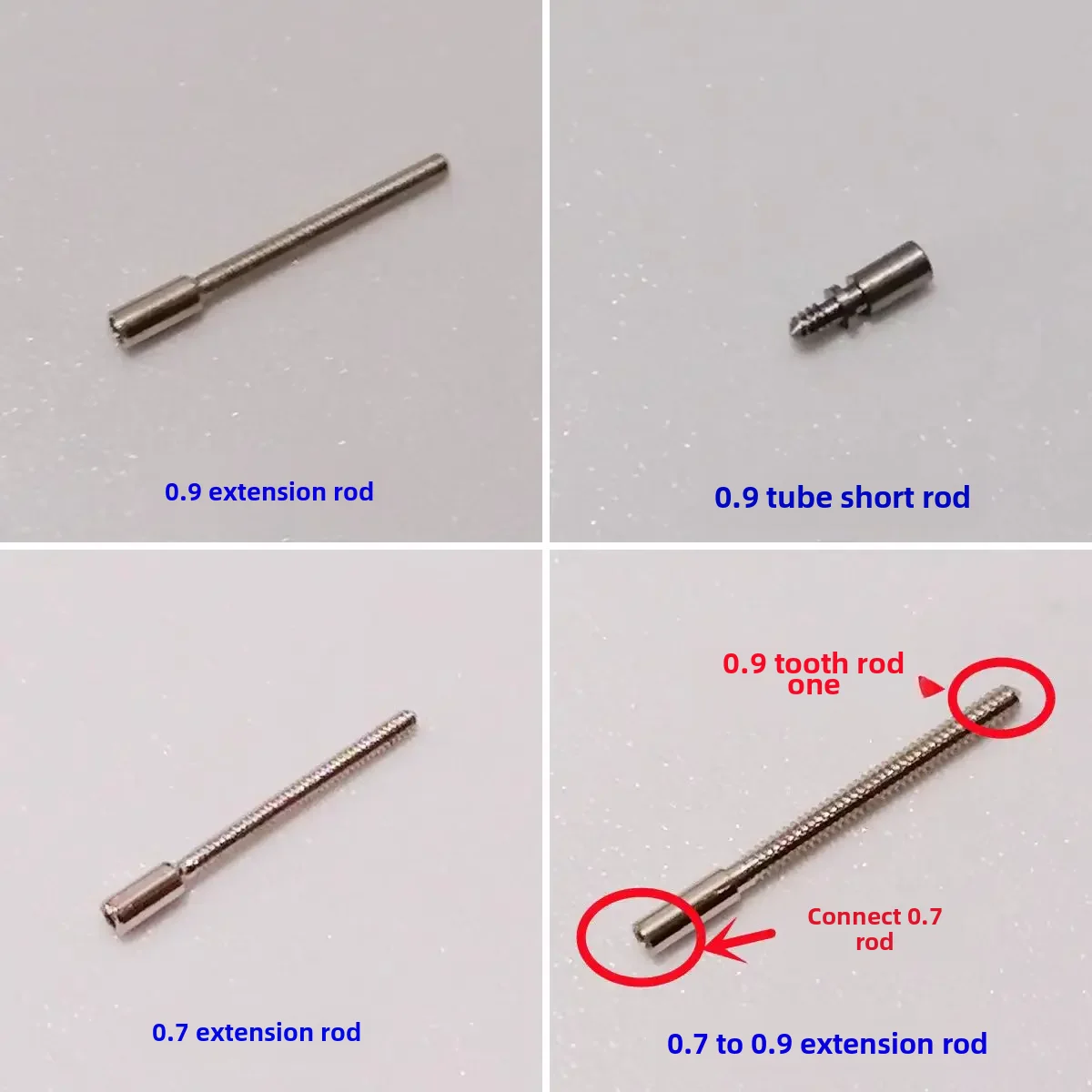 Watch Repair Parts Extended Long Handle Stem Self-come Stem Dry Glue 0.7/0.9 Wire Couple Watch Accessories