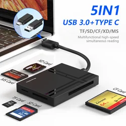 Universal 5 - in - 1 USB 3.0/USB - C Multi - Functional Smart Card Reader Adapter (CF SD TF MS XD)
