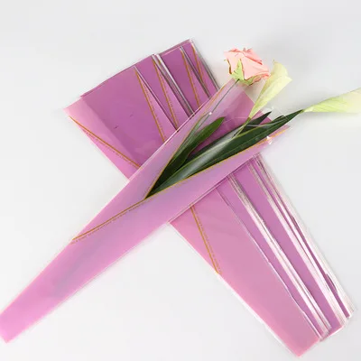50 PCS Single Rose Sleeve Plastic Flower Wrapping Bags Cellophane