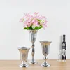 PEANDIM Luxury Silver Flower Vase Home Vase Desktop Craft Flower Arrangement Decoration Wedding Party Christmas Flower Rack 1