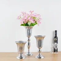 PEANDIM Luxury Silver Flower Vase Home Vase Desktop Craft Flower Arrangement Decoration Wedding Party Christmas Flower Rack 1