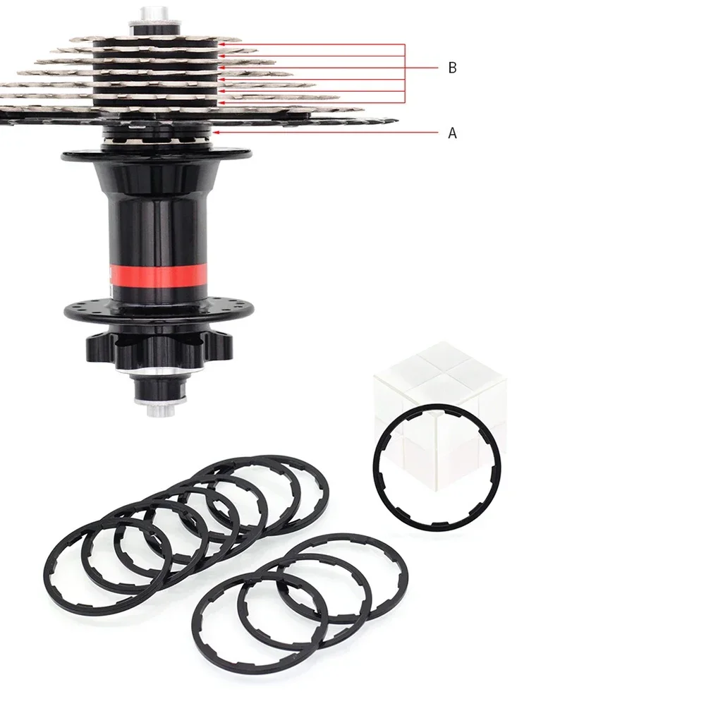 bicycle cassette bicycle parts 3Pcs 1/1.5/2/1.85/2.18/2.35mm bicycle flywheel cassette gasket spacer bike hub washer for cartridge flywheel tower base