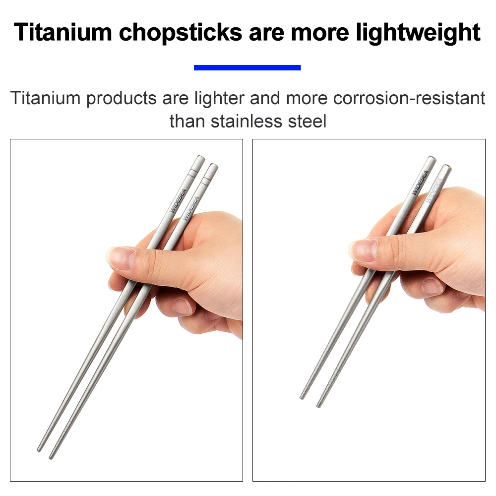 Camping Titanium Chopsticks Detachable Tableware Hiking Traveling Picnic Equipment Supplies Dinnerware