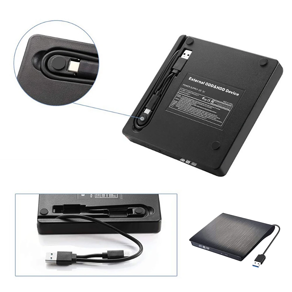 USB 3.0/USB 3.0 + Type-C SATA To USB CD ROM ODD Case Box 9.5mm/12.7mm for Laptop cd dvd drive