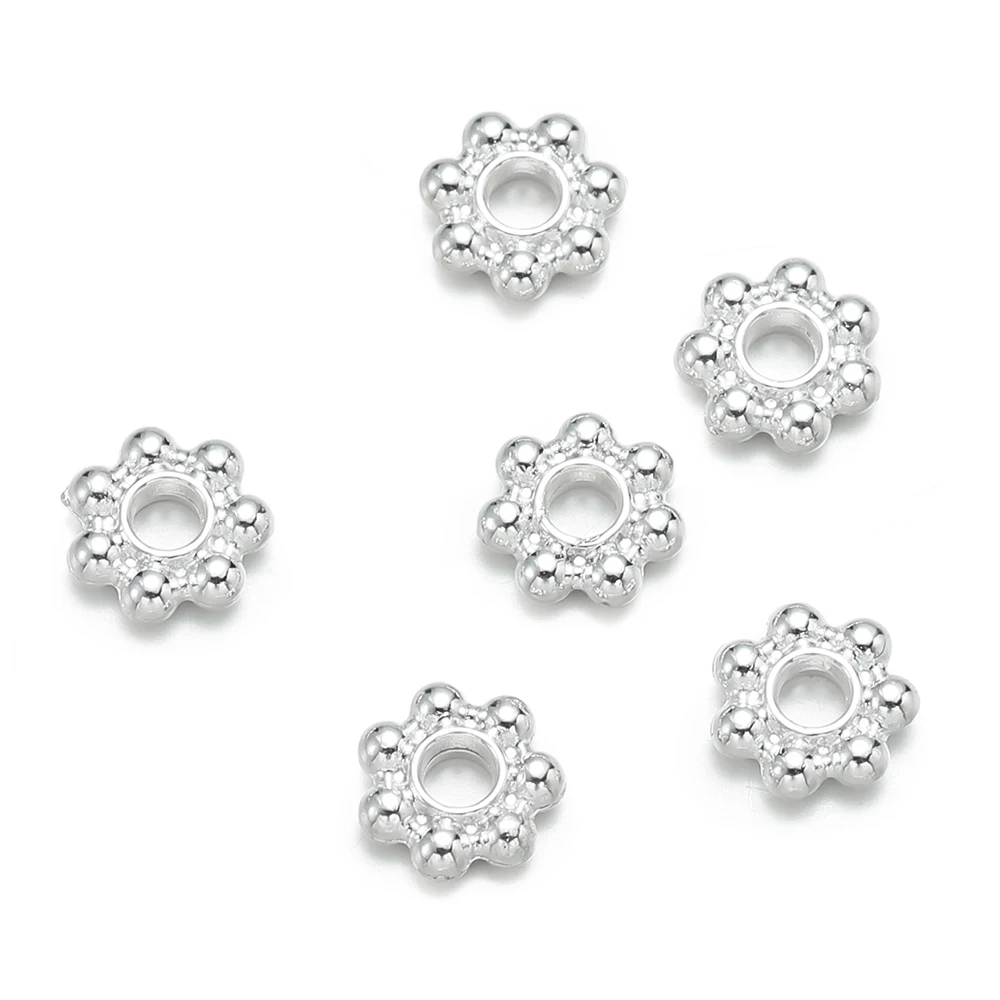 4/6/8mm Naturel Petite Marguerite Verre Plat Fleur Entretoise Perles De Pierre En Vrac Pour La Fabrication De Bijoux Bracelet à Bricoler Soi-même Collier 15 "été