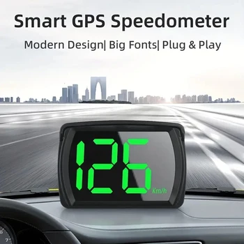 HUD Head Up Display Tachimetro GPS per auto, indicatore di velocità KM/H, HUD Head Up Display, accessori elettronici per tutte le auto