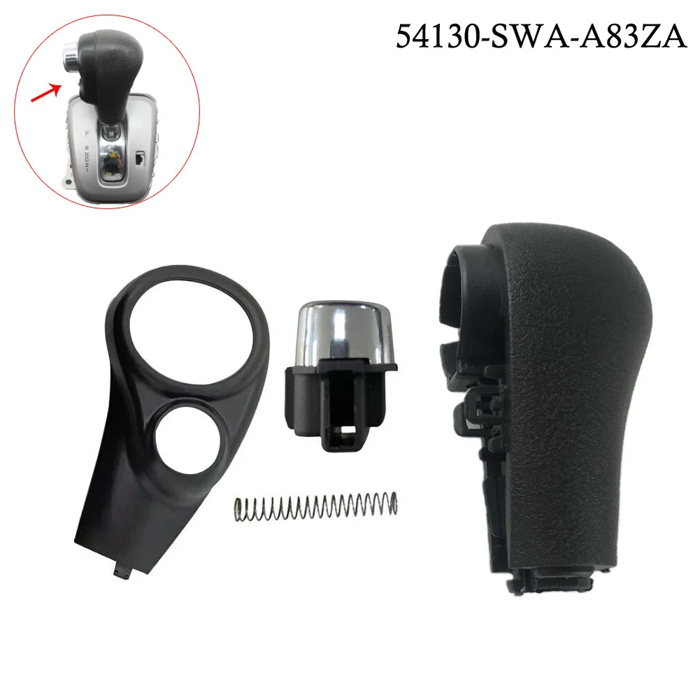

Shifter Knob Kit Shifter Kit Handle 54130-SWA-A83ZA Black Plastic Black For Honda For CRV 2007-2011 54130SWAA83ZA Interior Parts
