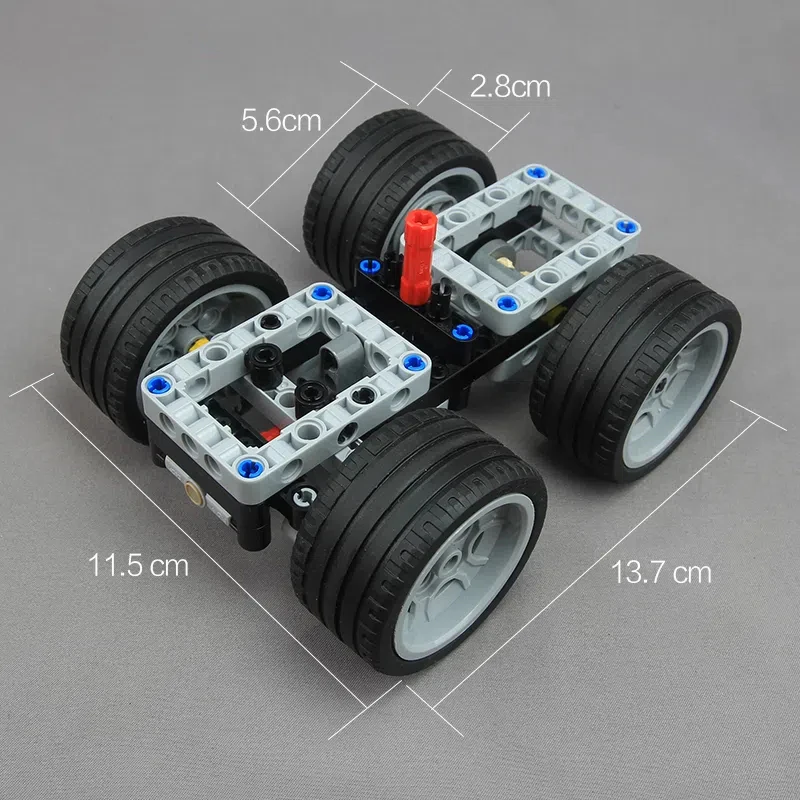 기본 자동차 섀시 프레임 MOC 빌딩 블록, 휠 타이어 개조 PF 세트, 하이테크 RC 부품 개조 모터, DIY 벽돌
