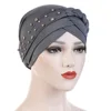 Islamic Pearl Milk Silk Braid Turban Muslim Pullover Cap Casual Hijab Scarf  India Hat  Hat Wrap Headscarf  Hair Accessories 2