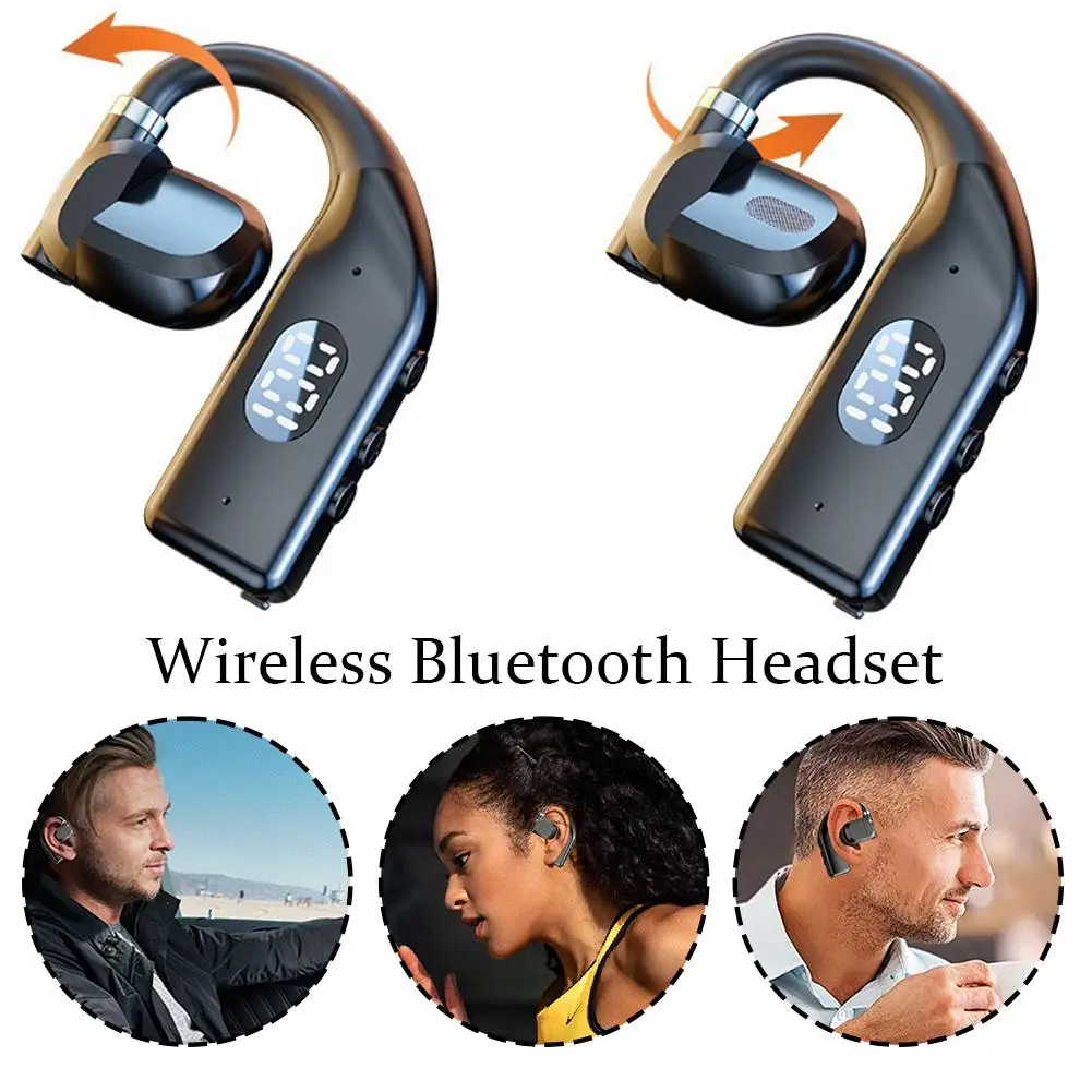 Wireless Bluetooth Earbuds with Earhooks - HiFi Stereo & Noise Reduction, Perfect