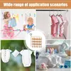 Laundry Drying Rack Travel Drying Rack Rotatable With Clips Convenient Lightweight Stable Foldable Wall-Mounted Laundry Hanger 5