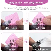 100/200/300PCS Lint Free Nail Wipes, Glue Wipes, Absorbent Soft Non-woven 200pc Lint- Free Cotton Wipes Nail Polish Remover Wipe 2