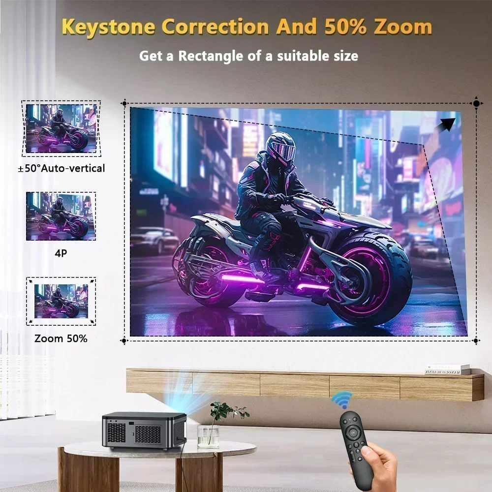 XIWBSY 25000ルーメン Android プロジェクター 4K WiFi6