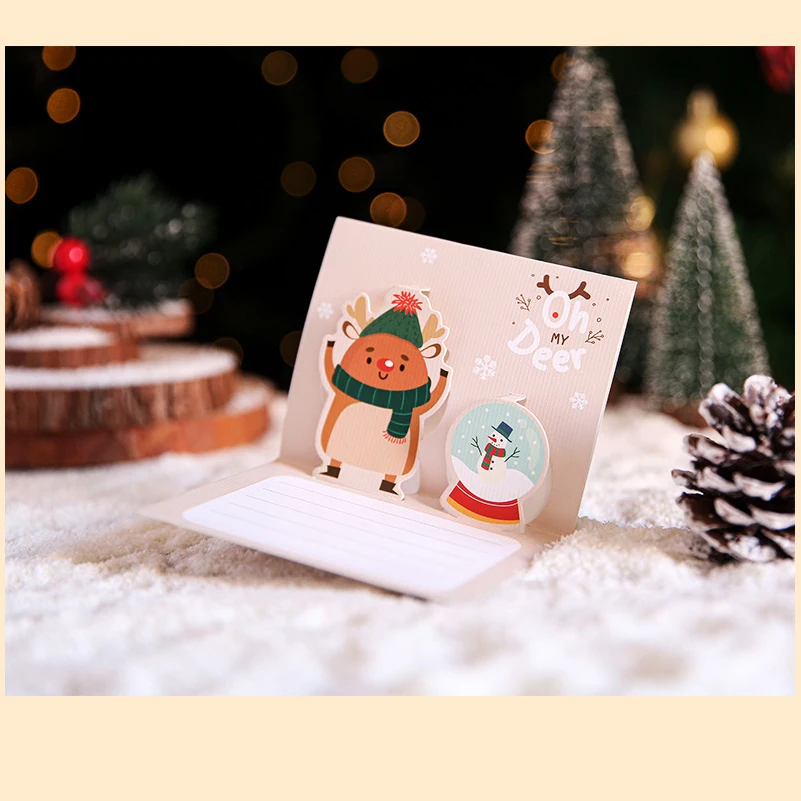 3D per pop-Up biglietti di auguri di natale albero biglietto di auguri fatto a mano con busta per natale capodanno regali per il giorno del ringraziamento C6UE  15