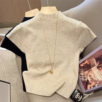 maglione aderente a maniche corte 1