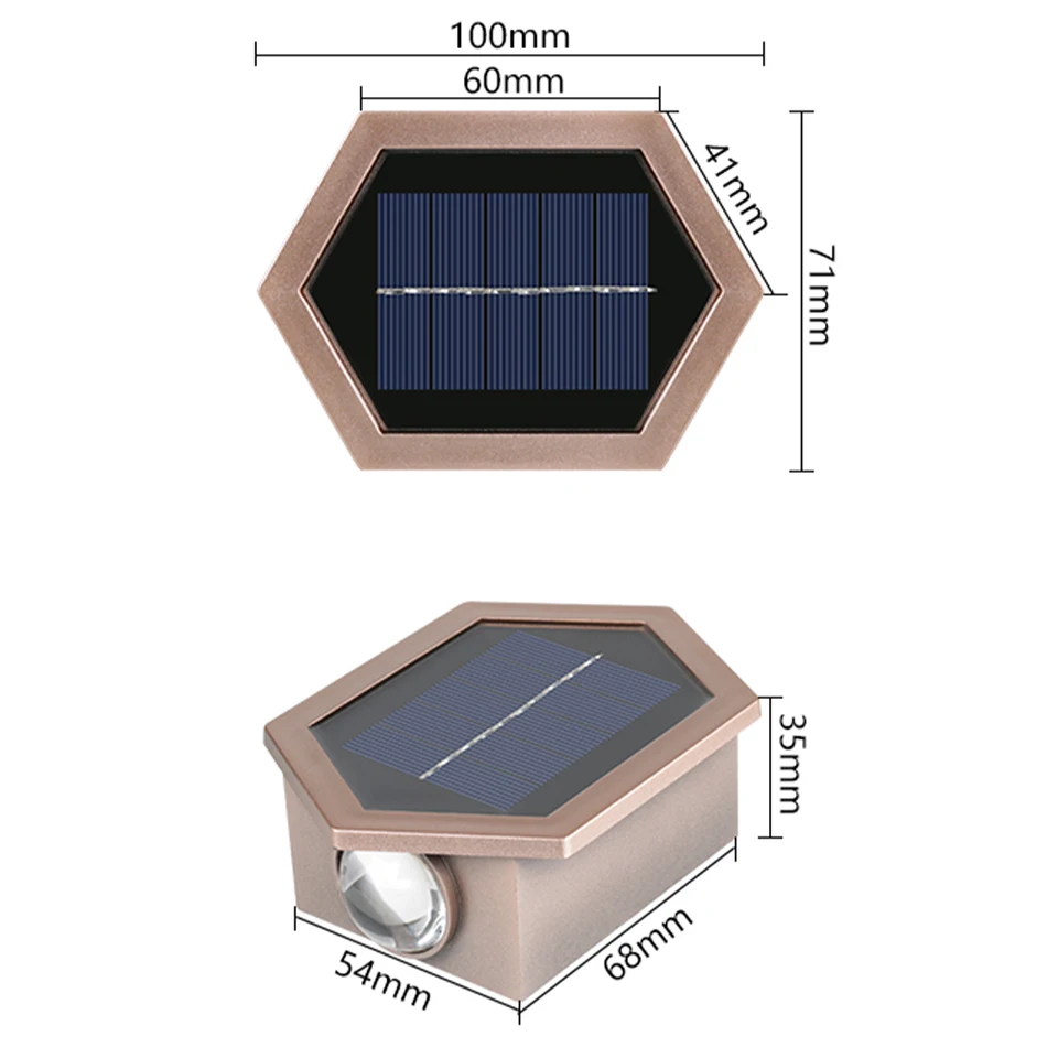 태양광 LED 벽 장식 램프, 방수 야외 햇빛 램프, 감각 스위치, 쉬운 설치, 안뜰 공원 조정 가능-Freehip.co.kr