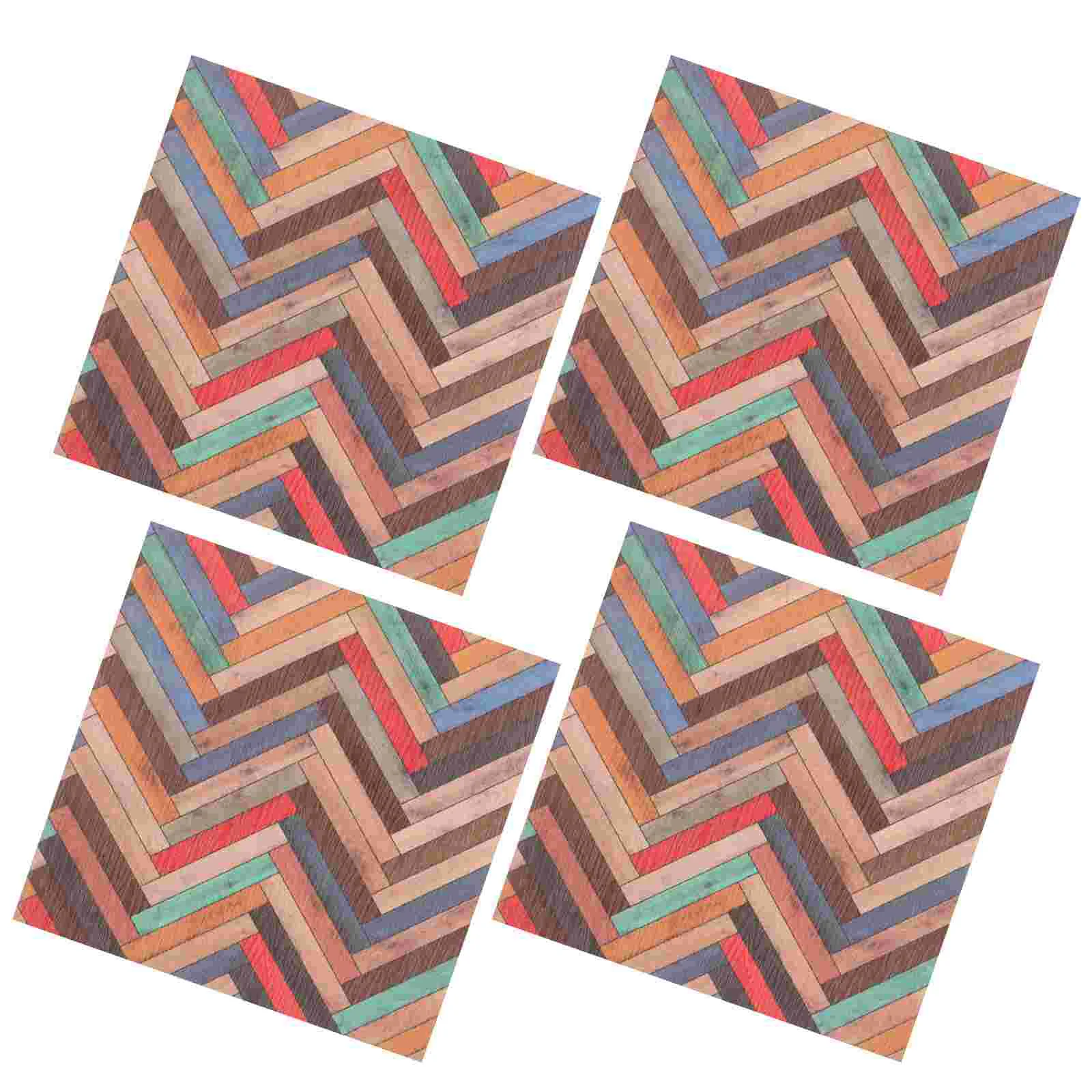 

4pcs Miniature Floorboard Sheet Mini House Adhesive Floor Sticker Wallpaper Decor