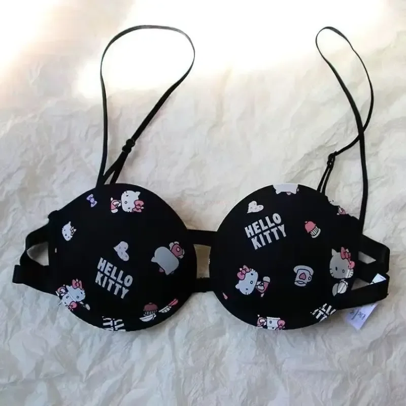 Sanrio Hello Kitty Bra Set Sweet Underwear Panties And Bra Set Push-up Bra  Comic Underwear Sexy Pure Desire Kawaii Bra Girl Gift - AliExpress