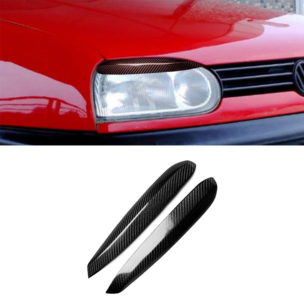 

1pair Carbon Fiber Car Headlights Eyebrow Eyelids Trim Cover For Volkswagen Golf 3 MK3 1992 1993 1994 1995 1996 1997 1998 1999
