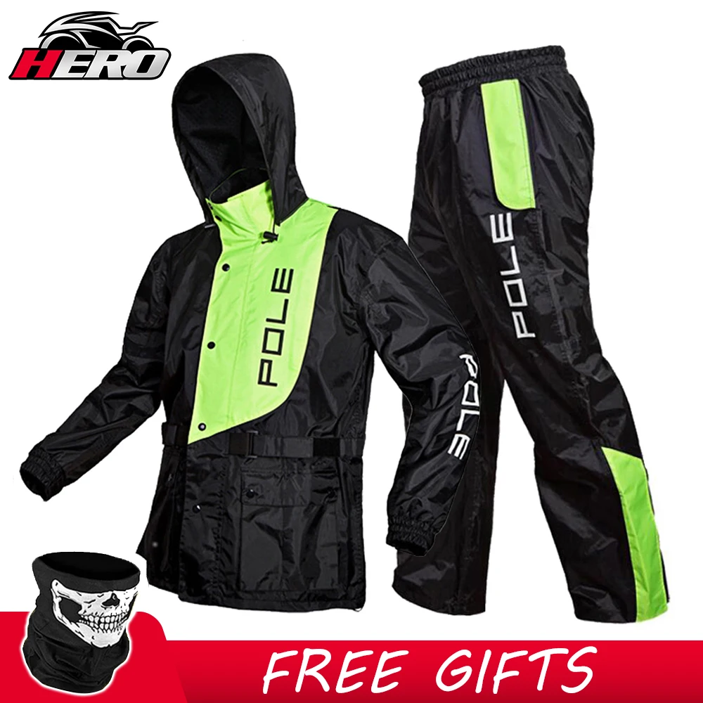 Traje impermeable motocicleta + de lluvia, Poncho, chaqueta de lluvia para Moto, Scooter, traje de lluvia completo - AliExpress