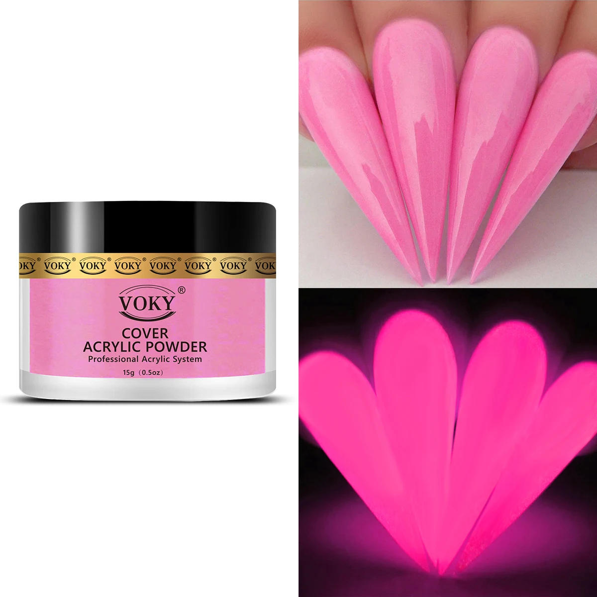 Luminous Acrylic Nail Powder Easy To Mix Glow In The Dark Nail Acrylic PowderSuitable Nail Carving Use  For Home Diy And Nail 3