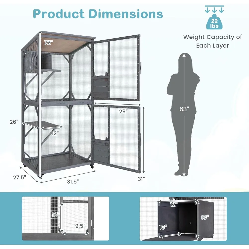 Catio Outdoor Cat Enclosure on Wheels image 4