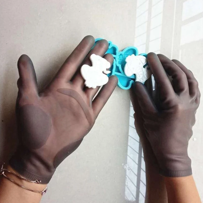 1Pair Reusable Silicone Protective Gloves For Resin Casting