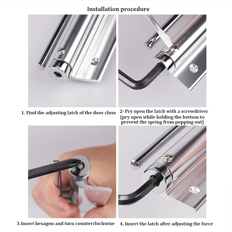 Stainless Steel Automatic Door Closing Device Invisible Spring Buffer Operator Household Lightweight Door Closer door closer