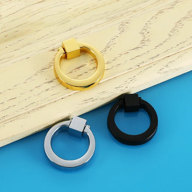 Ring Wardrobe Drawer Pull Ring Cabinet Shoe Cabinet Ring Handle Zinc Alloy Handle Gold / Silver / Black